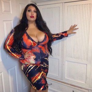 Tie Dye Dress ( china size 5X) fits like 3x